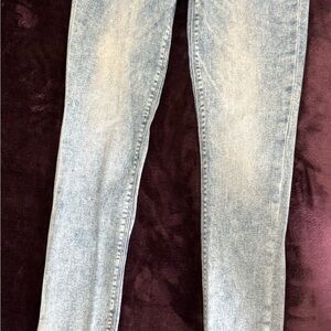 Express Blue Skinny Jeans with Vintage Fade